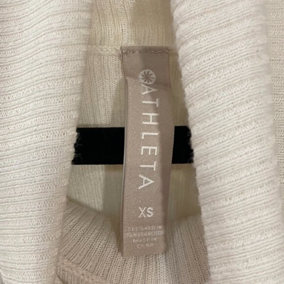 Like New Athleta Brookshire Merino Blend Colorblock Stripe Sweater White XS - Picture 6 of 7